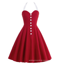 Belle Poque Stock Stock Halfter Schatz Nylon-Baumwolle Red Retro Stryle Party Kleid BP000118-3